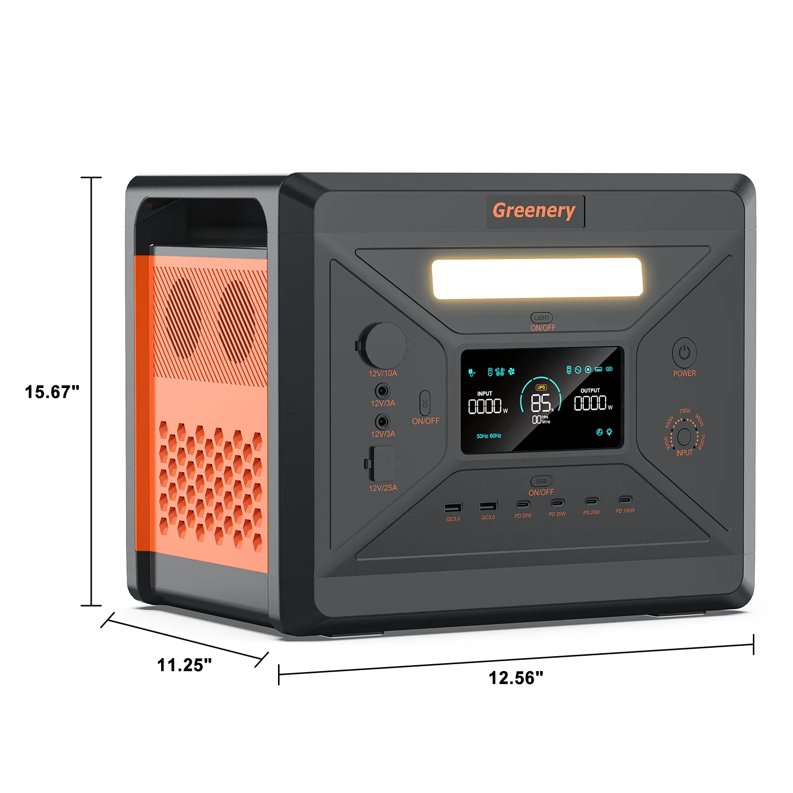 محطة طاقة محمولة G2500 من Greenery بطارية LiFePO4 بقدرة 2304 وات مع ذروة 2500 وات (4800 وات) ومخرج تيار متردد ومولد طاقة شمسية للطوارئ المنزلية #5