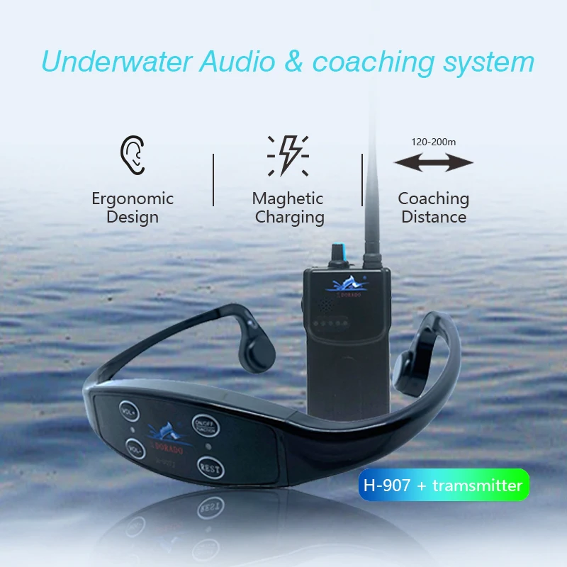 Artistic Swimming Synchronized Swimming Training Equipment Underwater Audio Coaching Swimtalk 1 Headphone 1 Transmitter