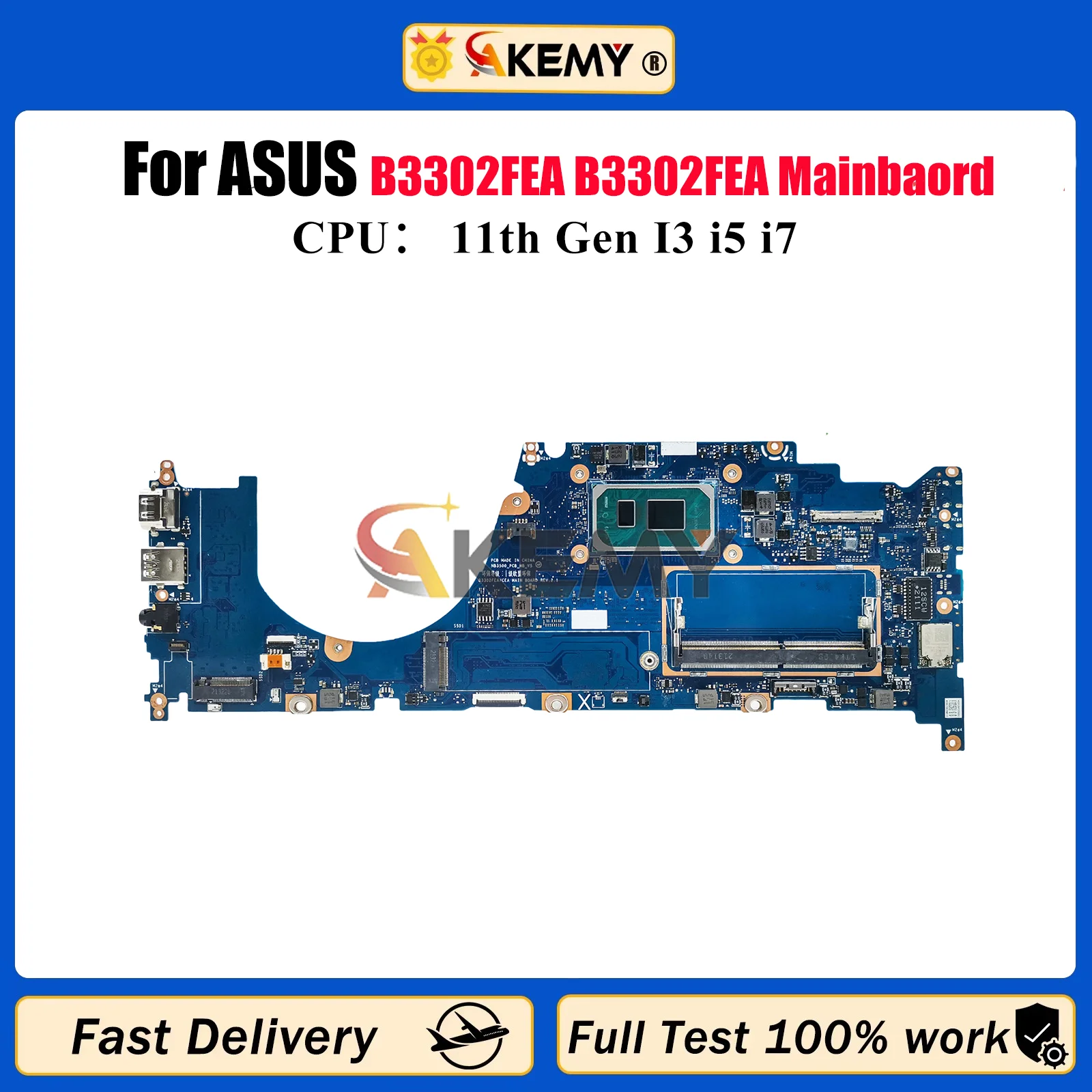 

B3302FEA Материнская плата для ноутбука ASUS ExpertBook B3302F B3302FEA Материнская плата для ноутбука с 11-го поколения I3 i5 i7 tests ОК быстрая доставка