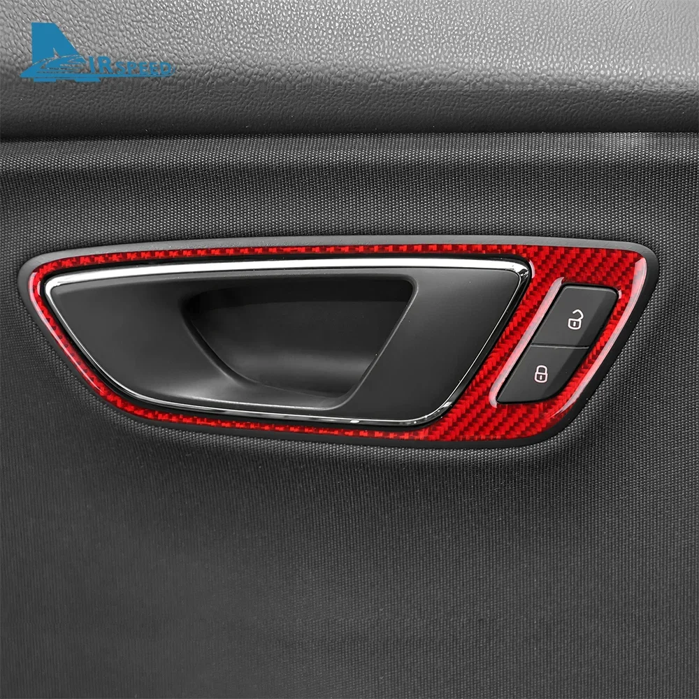 

Car Door Handle Frame Panel Cover Real 3D Soft Carbon Fiber Sticker for Seat Leon MK3 2013-2015 LHD RHD Interior Upgrade Kit