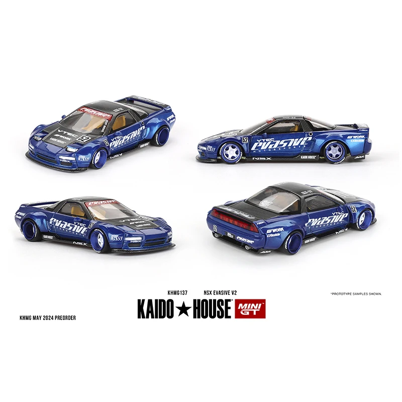 Mini Diecast Openable Hood Diecast Carro Modelo, Kaido Casa, MINIGT KHMG137 1:64 NSX Evasivo V2