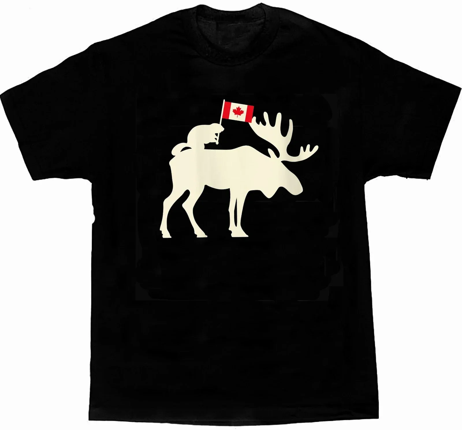 

Beaver Moose Canadian Flag Canada Proud T-Shirt 100% Cotton O-Neck Summer Short Sleeve Casual Mens T-shirt Size S-3XL