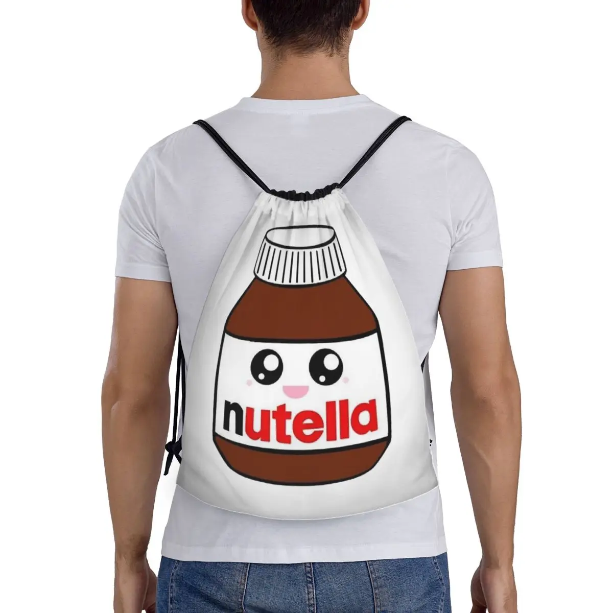 

Nutella Cutie Backpacks Fashion Portable Drawstring Bundle Pocket Sundries Bag Book Bags For Travel School