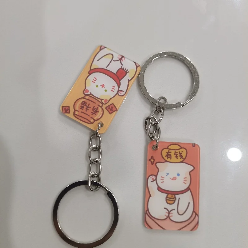 Acrylic Keychain Cartoon Cat Customized Keyring Pendant Key Holder Accessories Wholesale Free Shipping