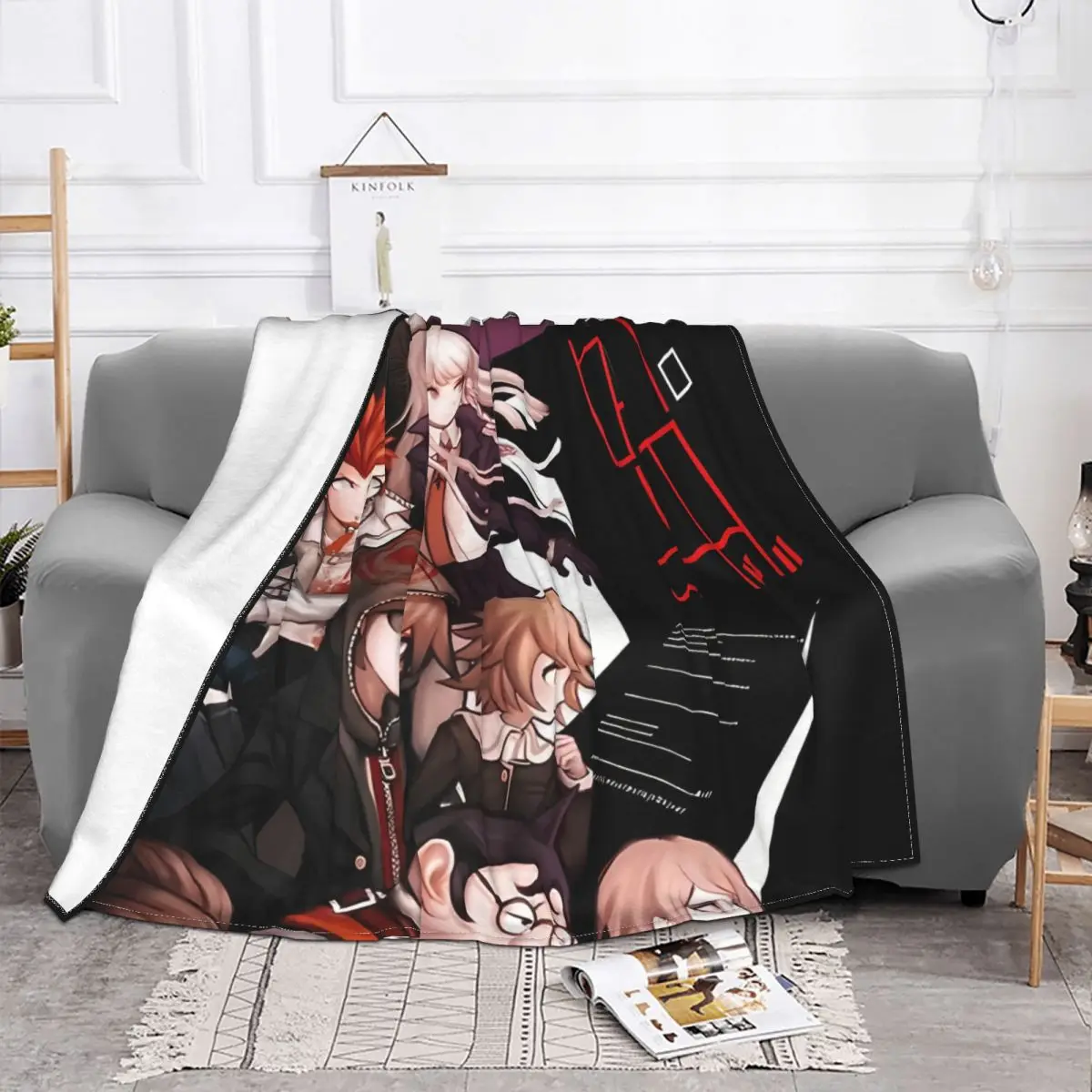 Danganronpa Makoto Game Blankets Club Coral Fleece Plush Decoration Bedroom Bedding Couch Bedspread