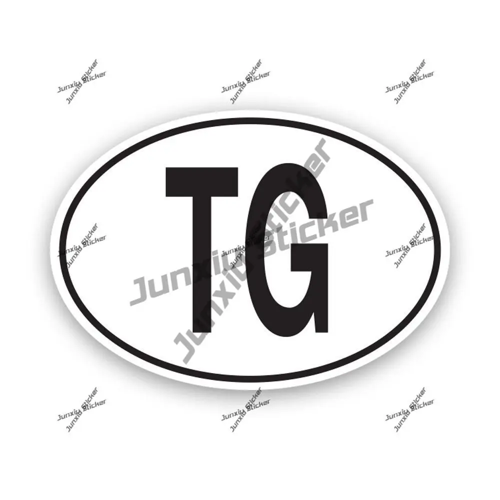 

Togo Oval TG Country Code Sticker Togolese Decal Scratch-Proof Vinyl UV Protected Waterproof Decoration for Car SUV Bumper