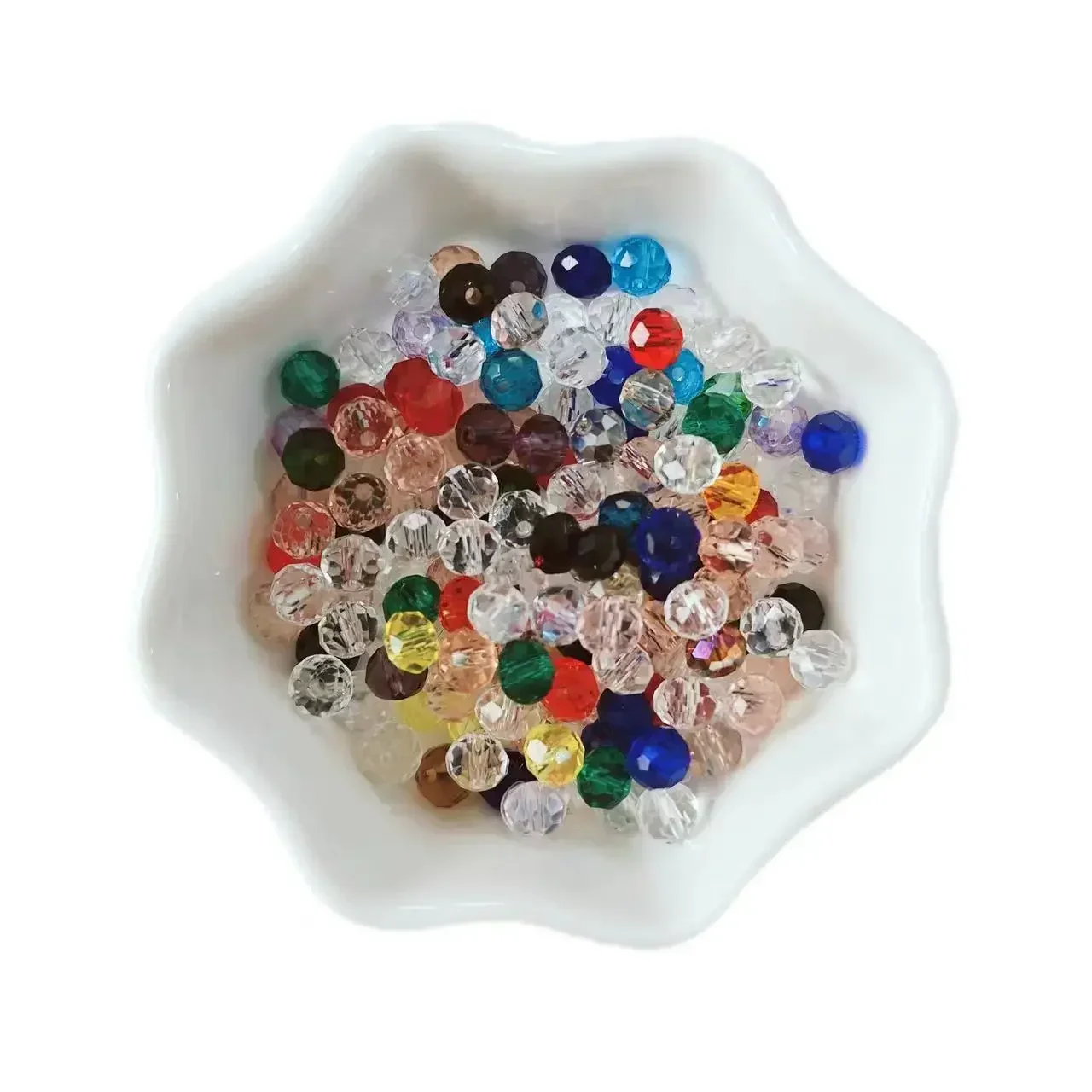 50pcs 4*6mm Rondell Austria Faceted Crystal Beads