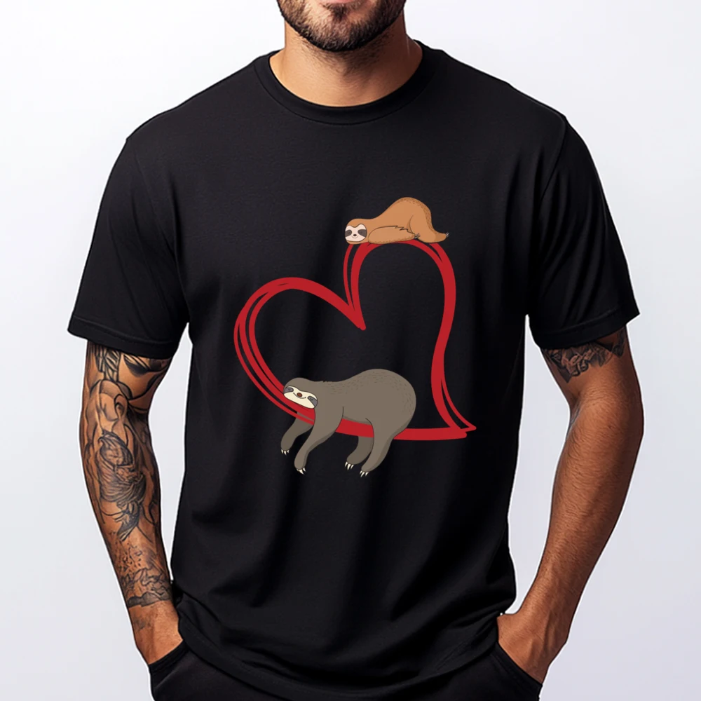 Sloths Camisetas ClassicT-Shirts Tops T Shirt Plus Size Red And Black Graphic T Shirt Student Men's Clothing 2024 Letter