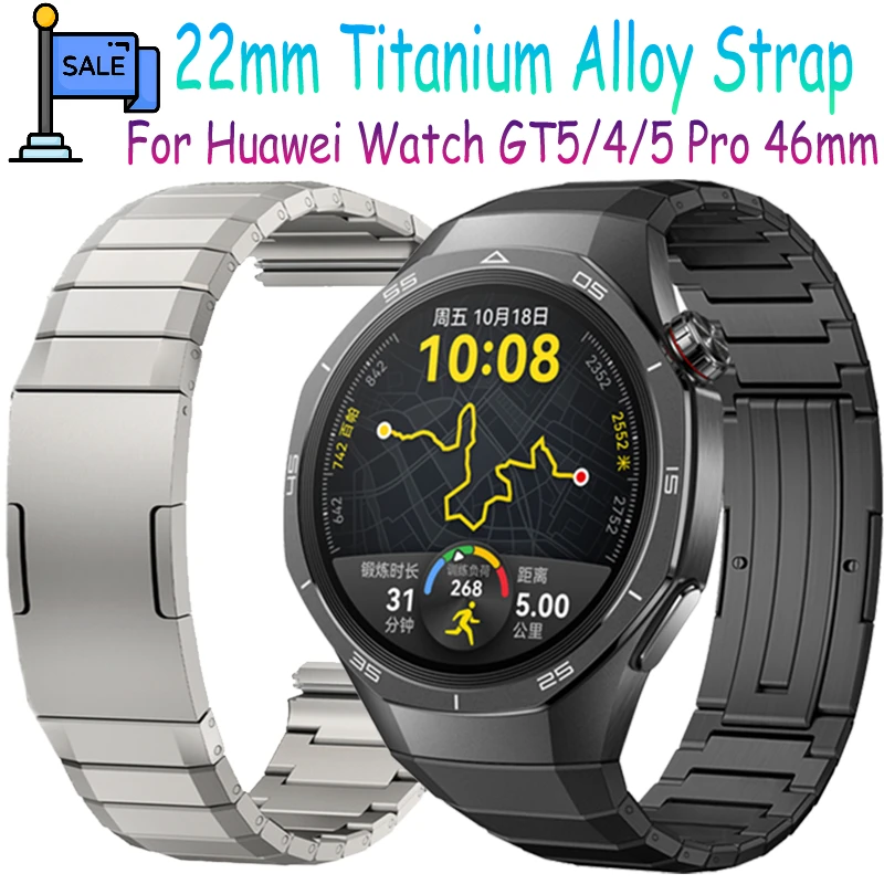 22mm Titanium Alloy Strap For Huawei Watch GT5/4/5 Pro 46mm Lightweight Quick Release Wristband For Amazfit GTR 47mm/3 Pro Band