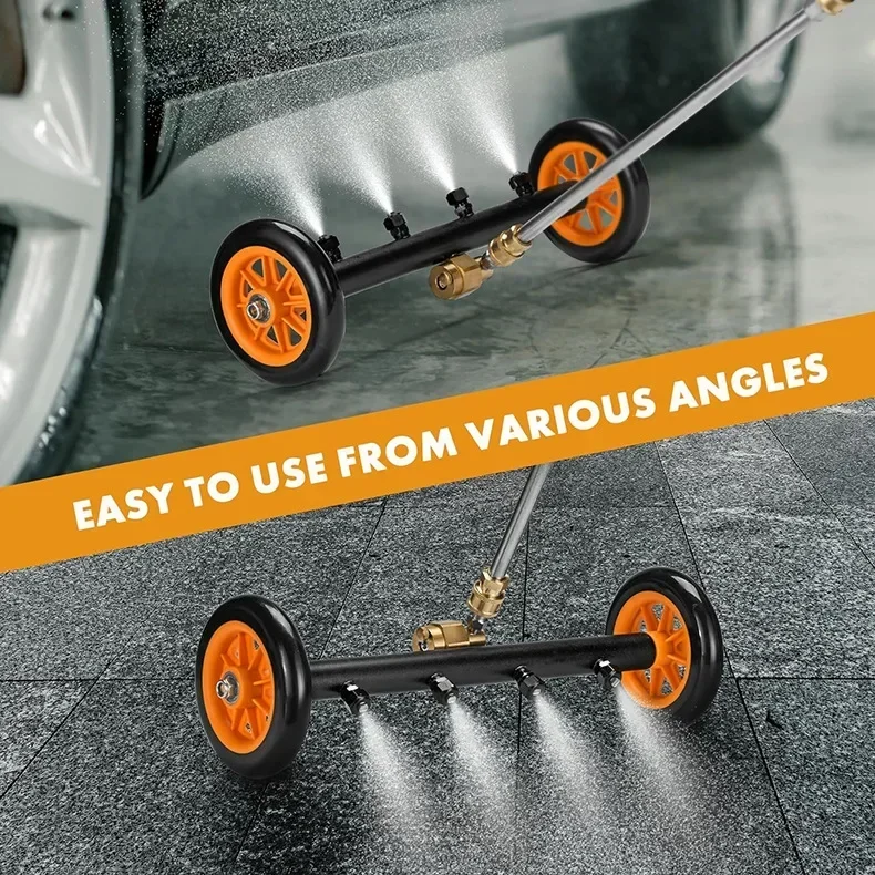 New Arrival16" Pressure Washer Undercarriage Surface Cleaner Water Broom Under Car Chassis Floor Wash 1/4" Quick Connector 4000