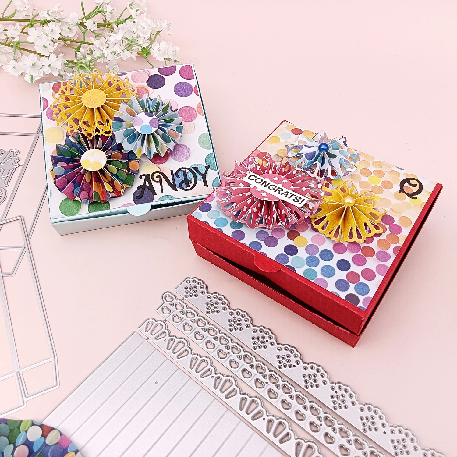Alinacutle Metal Cutting Die Cut Rosette Lace Border Christmas Scrapbook Paper Craft Album Handmade Card Template Die Cutting