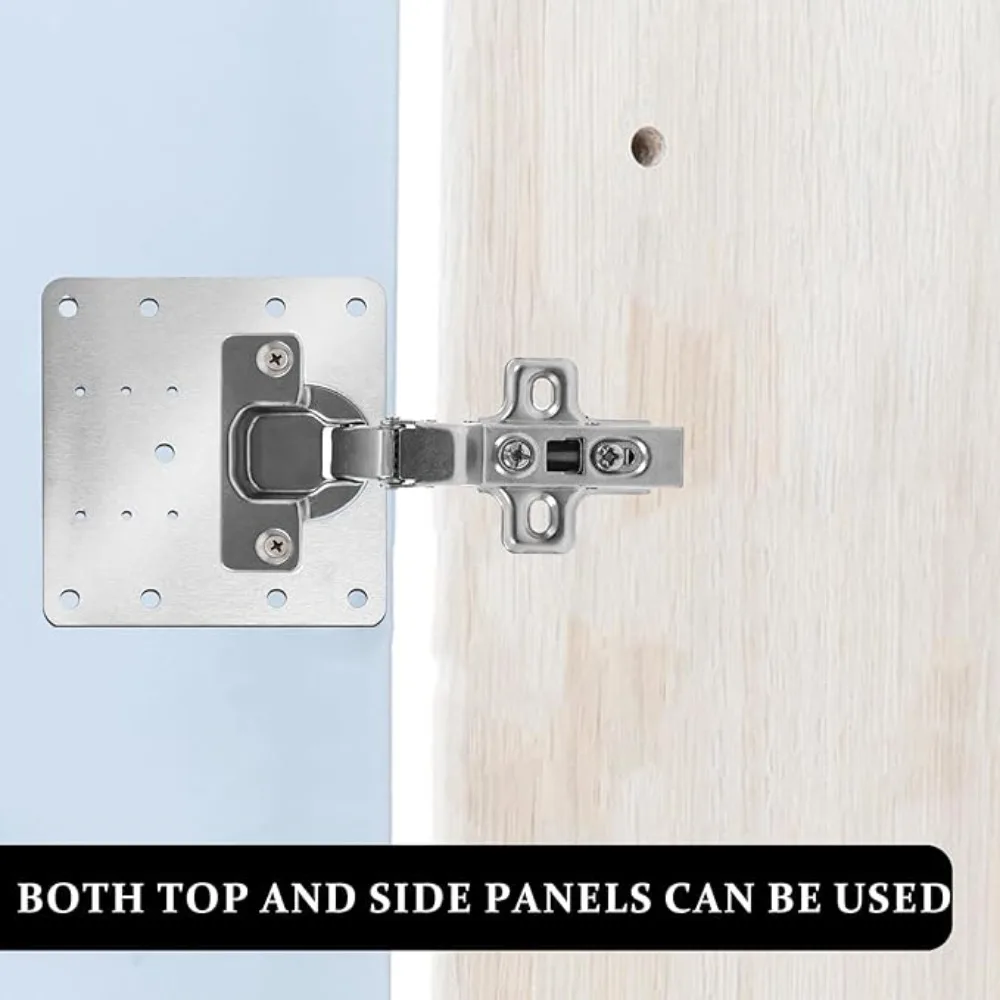 2-100Set Cabinet Hinges Repair Plates Stainless Steel Hinge Repair Brackets Kit Kitchen Cupboard Door Hinge Mounting Plate