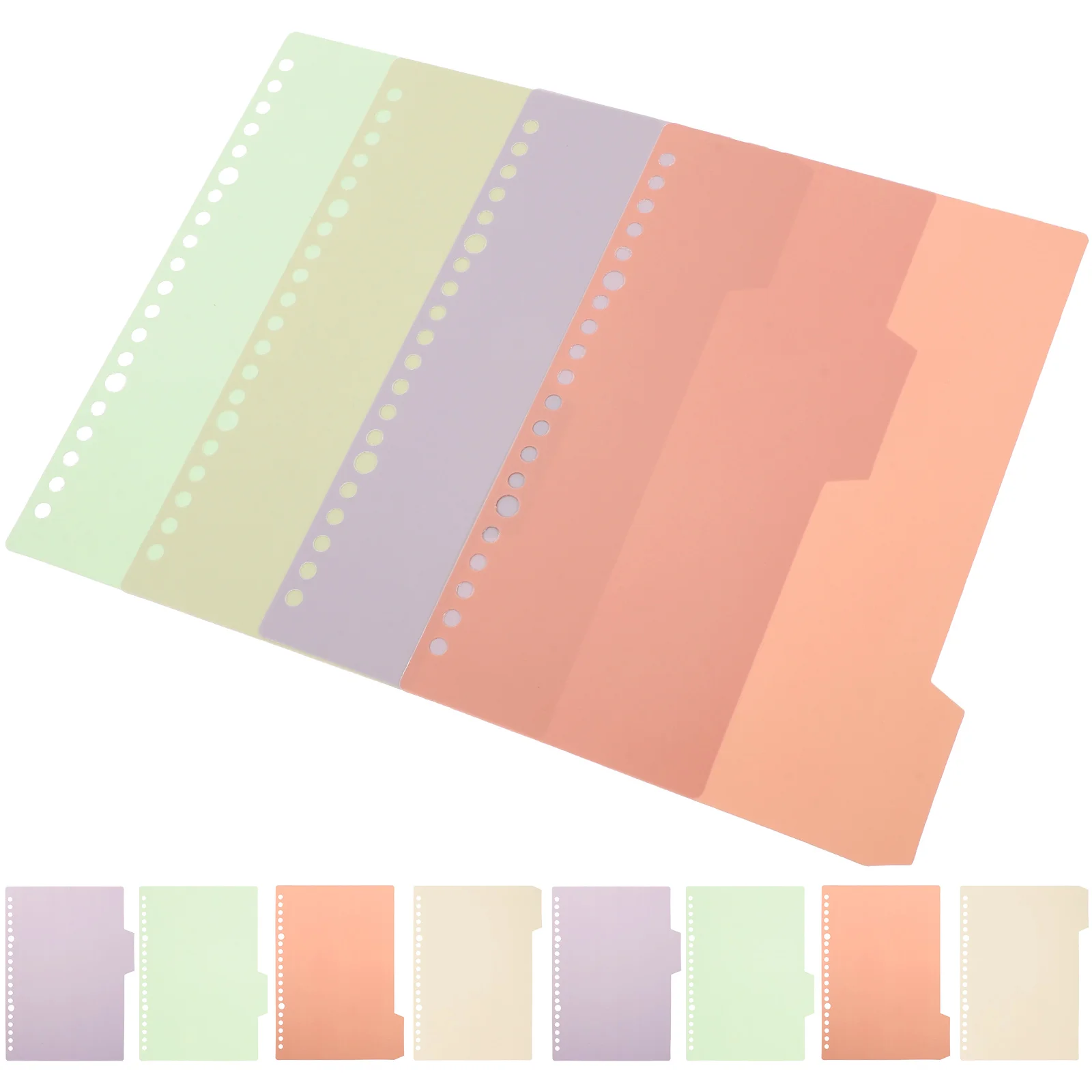 

10 Sets Plastic Binder Dividers Index Tabs Page Separators for Notebooks Files Planners Loose-Leaf Notepad Markers PP Punched
