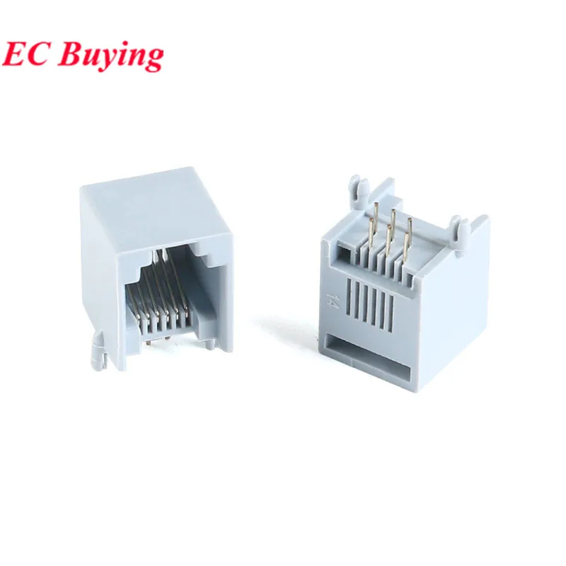 10Pcs/5pcs RJ11 6P6C RJ12 PCB Mount Telephone Modular Network Connector Socket Interface Crystal Female Socket For Plug Jack
