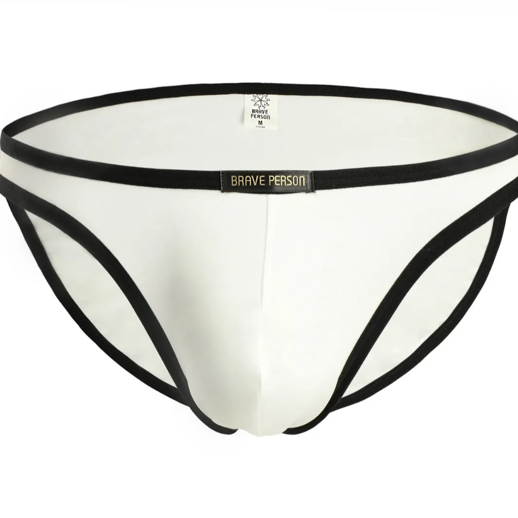 Men's Bulge Briefs Contrast Trim Underwear Gays Erotic Low Waist U Convex Pouch Comfort Breathable Daily Wear Sports Underpants