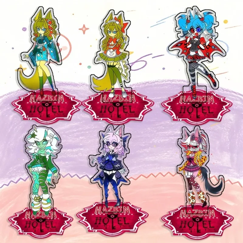 Standing Sign for Hazbin Hotel Kitsune Lumina Raven Sylvia Acrylic Desktop Stand Decorating Self Made Collection Toy Fans Gift