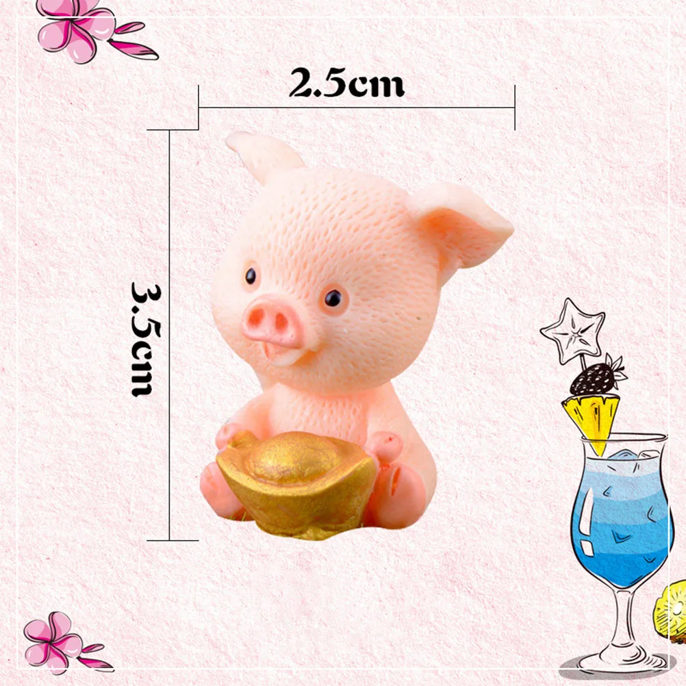 

5pcs Resin Fatty Pig Crafts Cute Desktop Decorations Mini Artificial Figurines Ornaments Garden Statue Sculpture