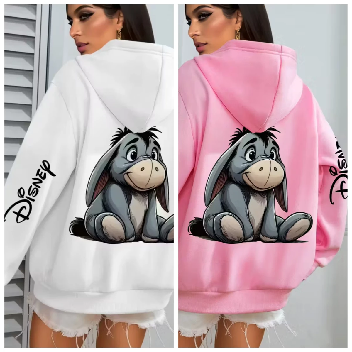 Frauen Disney Eeyore Winnie The Pooh Männer Fleece Hoodies Baumwolle Hoody Sweatshirt Pullover Herbst Winter Lange Ärmel Mäntel Jacke
