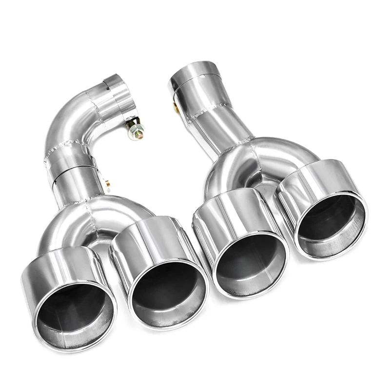 HhmQuad Car Round Muffler Stainless Steel Exhaust Tip Tailpipe for BMW G01 X3 G02 X4 2018-2022 Upgrade X3M X4M Look Muffler Tips