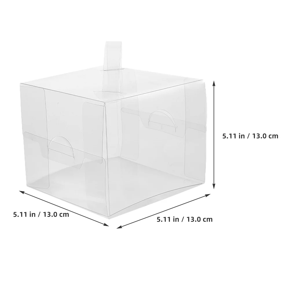 

10Pcs Cake Boxes with Handle Portable Cake Carrier for 5 Inch Cakes Thick Pet Material Bakery Boxes Dessert Treat Containers