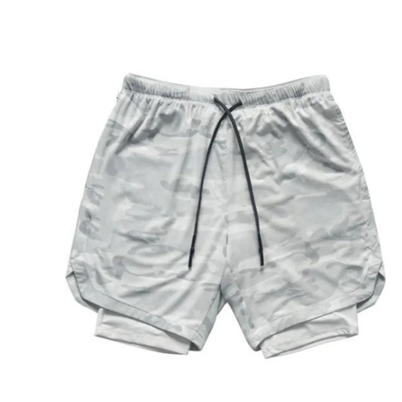 Hardloopshorts Heren Sportkleding 2-in-1 Compressie Jogging Korte broek Dubbeldeks bodems Gym Fitness Training Sportshorts MY820