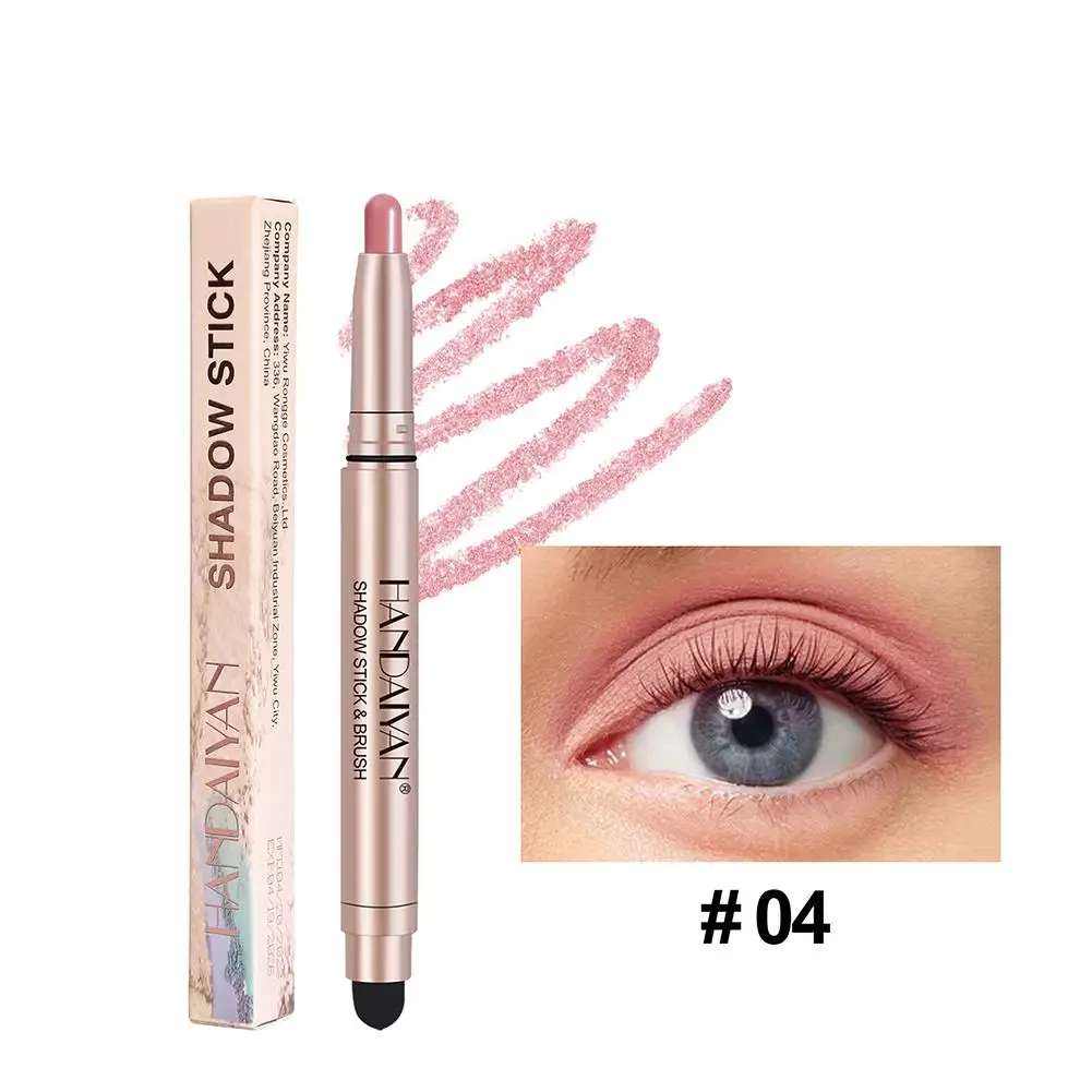 Ombretto a doppia testa Stick Diamond Shimmer Highlighter 2024 Pencil Pen Matte Pearl Cream Brush ombretto pigmento duraturo W4H8