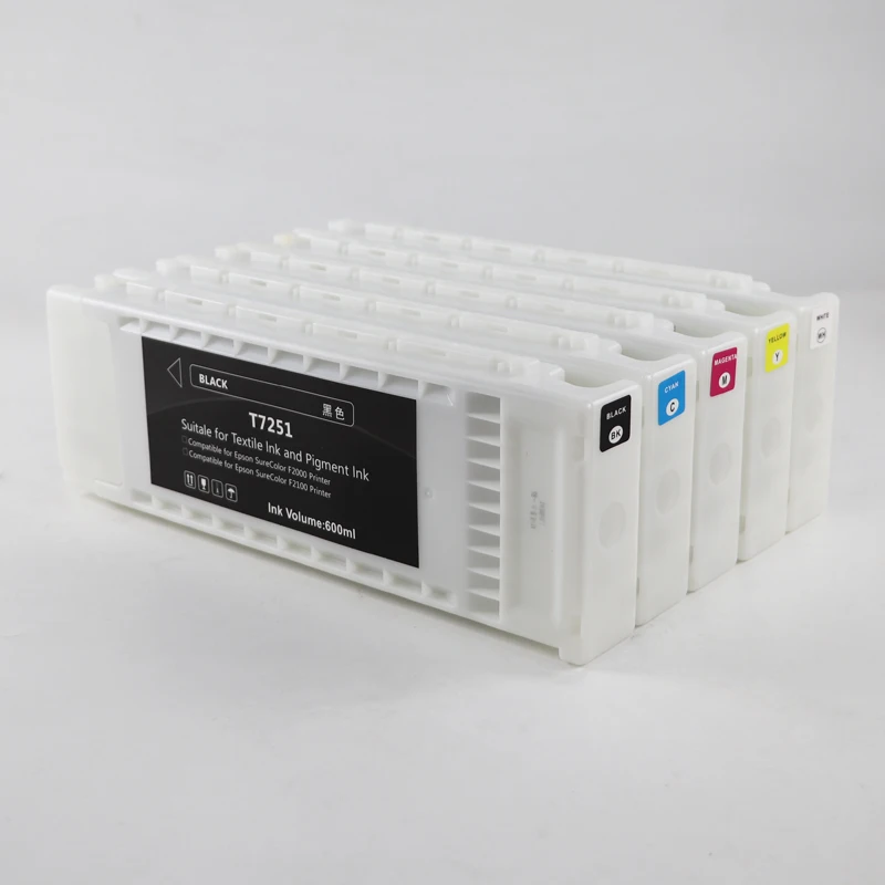 DTG Textile Ink T7251 T7252 T7253 T7254 T725A Ink Cartridge Compatible For Epson F2000 F2100 F2130 F2140 F2150 F2160 Printer