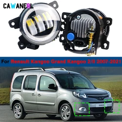 2 X 30W H11 Car Front Angel Eye LED Fog Light Daylight Fog Lamp DRL 6000LM For Renault Kangoo Grand Kangoo 2/II 2007-2021