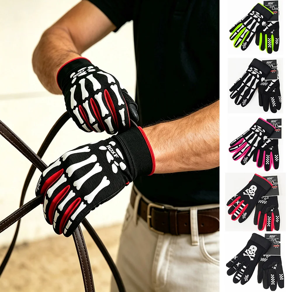 Outdoor Full‑Finger Knight Gloves Sensitive Touch Breathable Adjustable Strap For Knight Equestrian Motocross Baseball