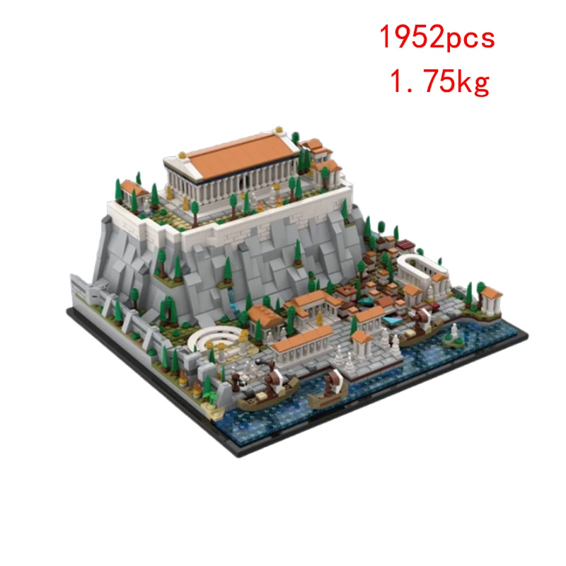 Spot MOC-117805 Small Particle Assembling Building Blocks City Building Acropolis 158172 Building Model Toy Gift 55035 Set