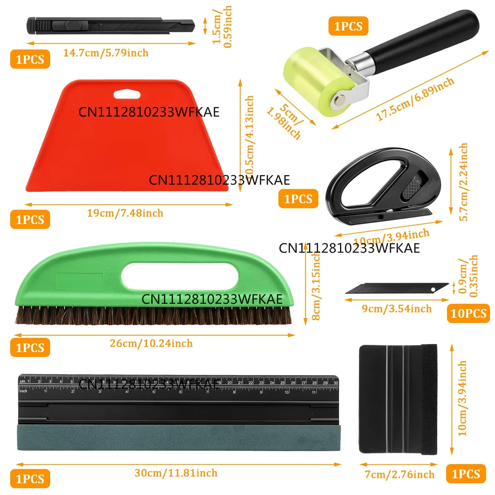 Wallpaper Smoothing Tool with Wallpaper Brush Measuring Squeegee Seam Roller Wallpapers Smoothing Tools for Peel and Stick Paper