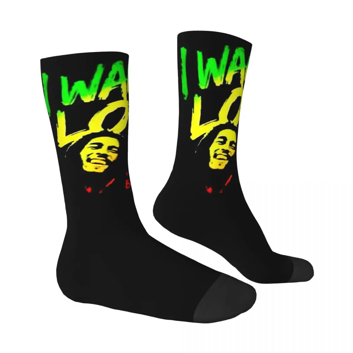 Chaussettes unisexes Rared Bob Marley, randonnée, impression 3D, style de rue, Elin
