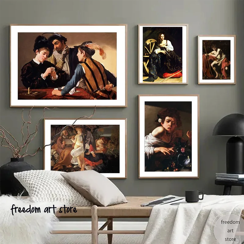 Religion Artworks Narcissuss By Caravaggio Christ Crowned with Thorns Art Poster Canvas Painting Wall Prints Picture Home Decor