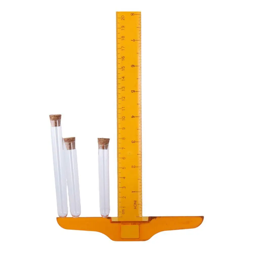 1/10 Pcs Plastic  Easy to us with Cork Stoppers Plastic Test Tubes Round Base Container for Scientific Experiments Storage
