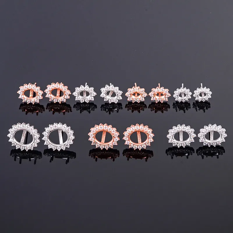 

Простые серьги в стиле принцессы Дианы, из цельного серебра 925 пробы, с камнями размером от 3мм*4мм до 10мм*12мм, полукруглой формы.