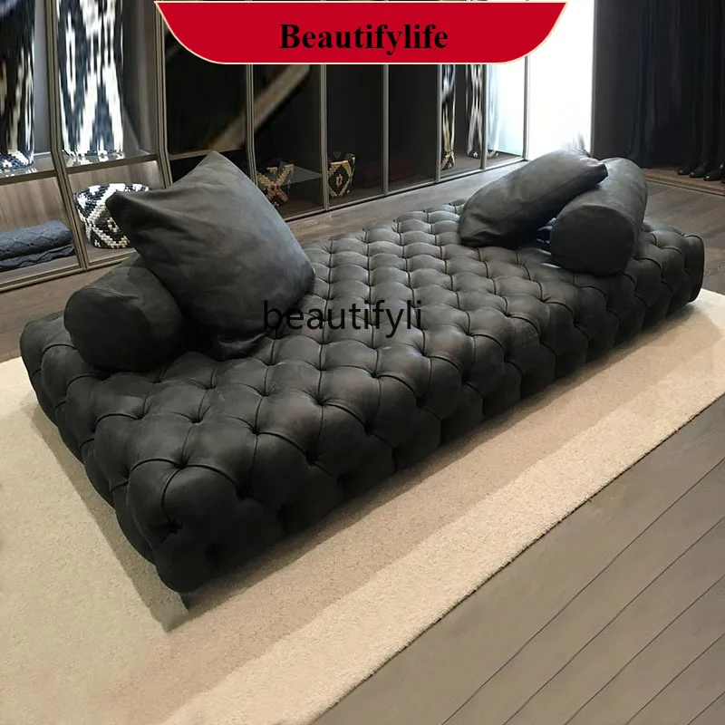 

D132 American style light luxury sofa stool living room sofa cloakroom low stool clothing store shoe stool