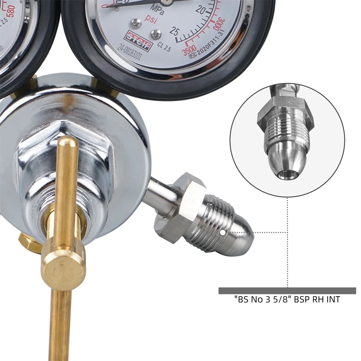 Nitrogen Shock Fill Tool With 2" 600psi Gauge Schrader Valve For Polaris RZR Raptor FOX ATV UTV Yamaha Honda Suzuki Kawasaki - Image 3
