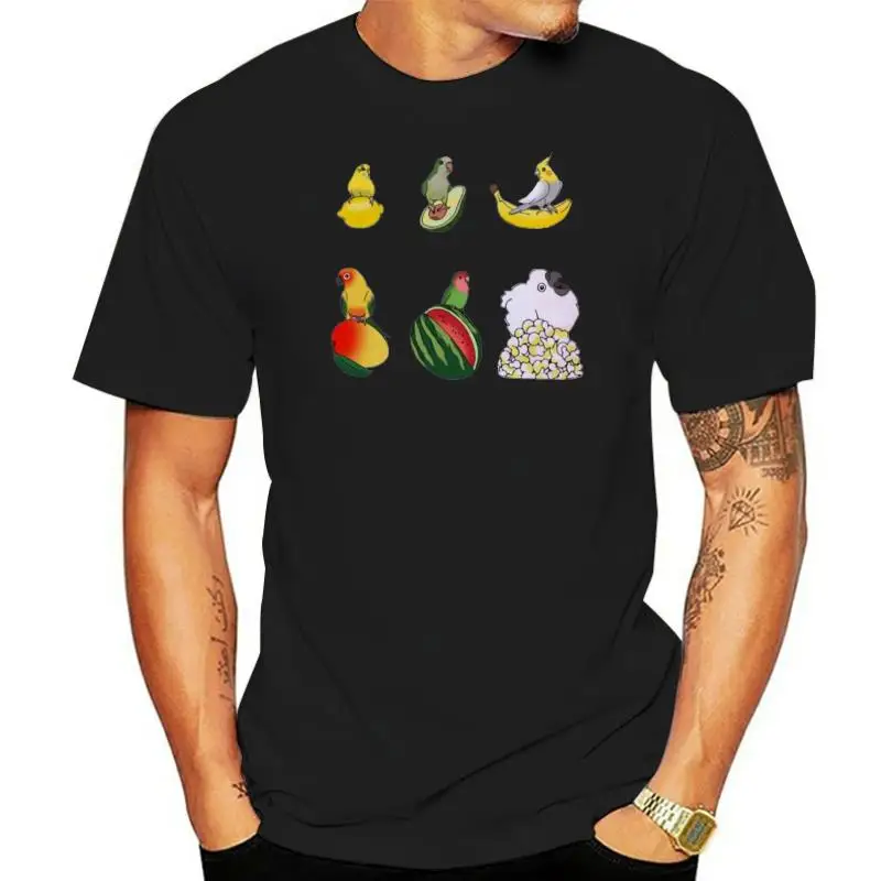 Lemon Avocado Bananaharajuku Streetwear Shirt Menwatermelon Popcorn Birds T-Shirt