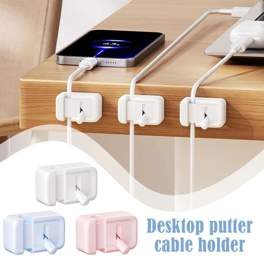 

3 шт./компл. зажим для кабеля для стола-простой органайзер для шнура без сверления, монтируемый на краю для зарядных кабелей и проводов для передачи данных