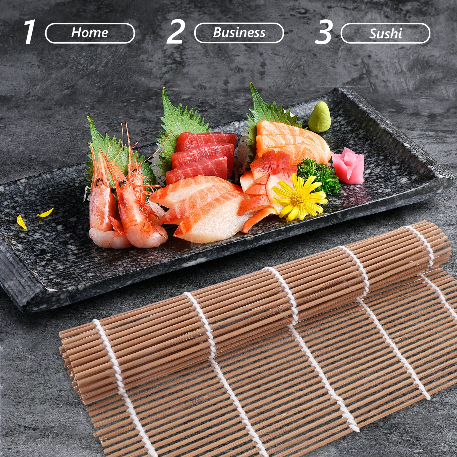 

Sushi Tool Set Kit Bamboo Mats for Toolkit Making Tools Rolling Beginners Small Serving Dishes