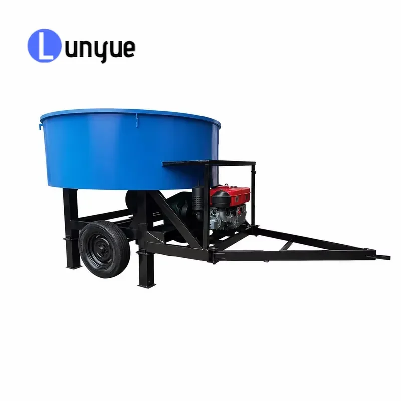 CE Approved Mobile Vertical Pan Concrete Mixer Wheeled Disc Mixing Machine Electric Diesel Power for Building Construction