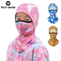 WEST BIKING Winter Children Balaclava Warm Boy Girl Hood Cap Soft Fleece Sport Cycling Scarf Neck Warmer Ski Full Face Cover