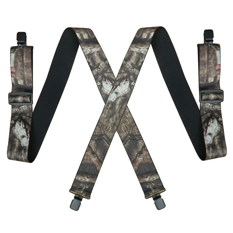 5 X 120cm Adults Men's Suspenders Camouflage X-Type 4 Clips Elastic Braces Casual Suspensorios Adjustable Belt Strap