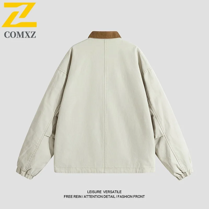 COMXZ الوقوف طوق قسط سترة الرجال في الهواء الطلق ركوب الدراجات الخفيفة معطف دراجة نارية الاستخدام اليومي مريح طويل الأمد الخريف ملابس جديدة #2