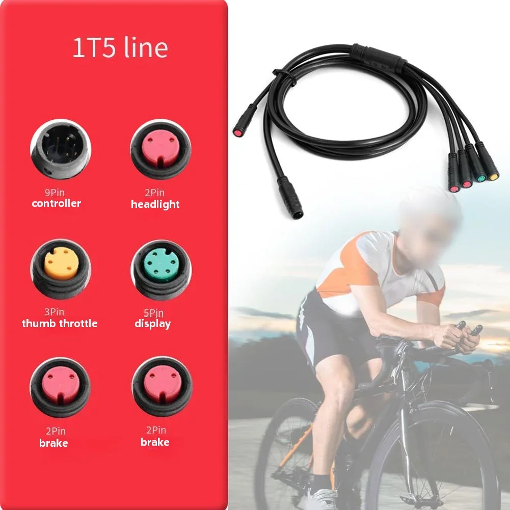 

Electric Bike Mainline 913AG 1500mm 1T5 9-Pin Waterproof Connector Controller Cable E-bicycle Controller Cable Replace Parts