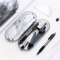 DELI Drafting Set 8pcs Drawing Tools Straight Rulers Protractor Compass Mathmatic Geomentry Set