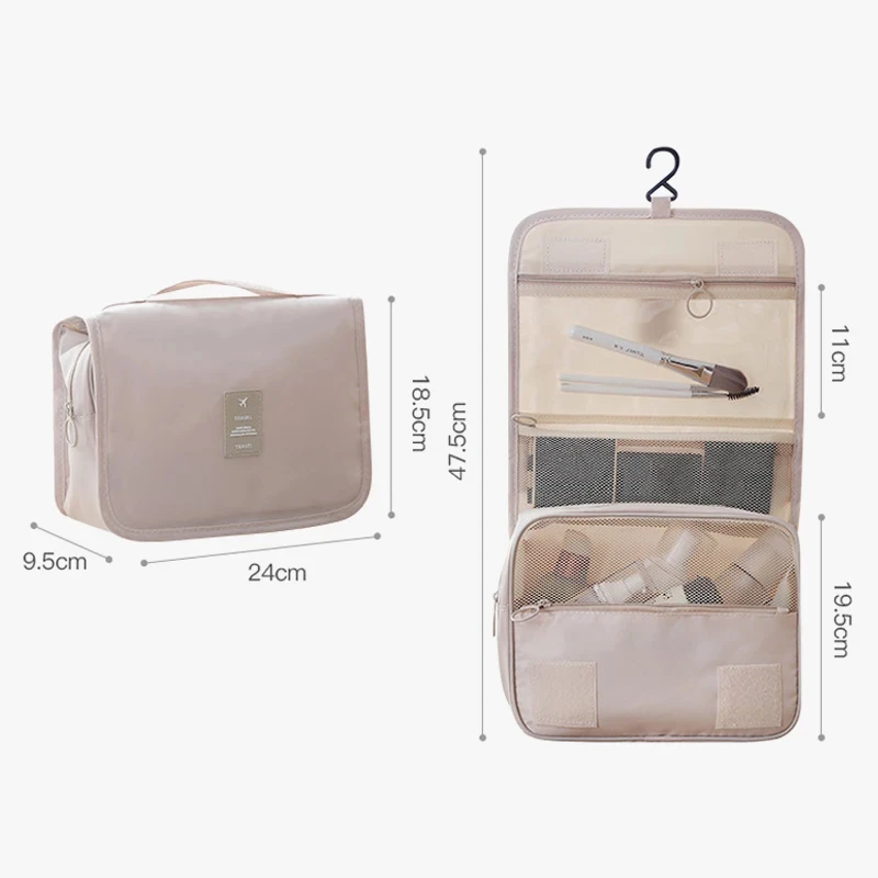 Travel Makeup Bag Waterproof Toiletries Organizer High Quality Women Neceser Bathroom Hook Wash Pouch Hook Makeup Storage Bag