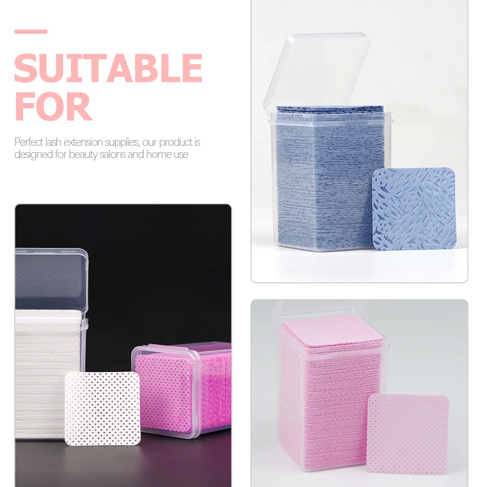 Lingettes de colle pour cils, tampon de nettoyage en tissu Non tissé pour enlever les résidus, bouteille d'essuie-glace, Extension de cils, outil d'art des ongles en coton