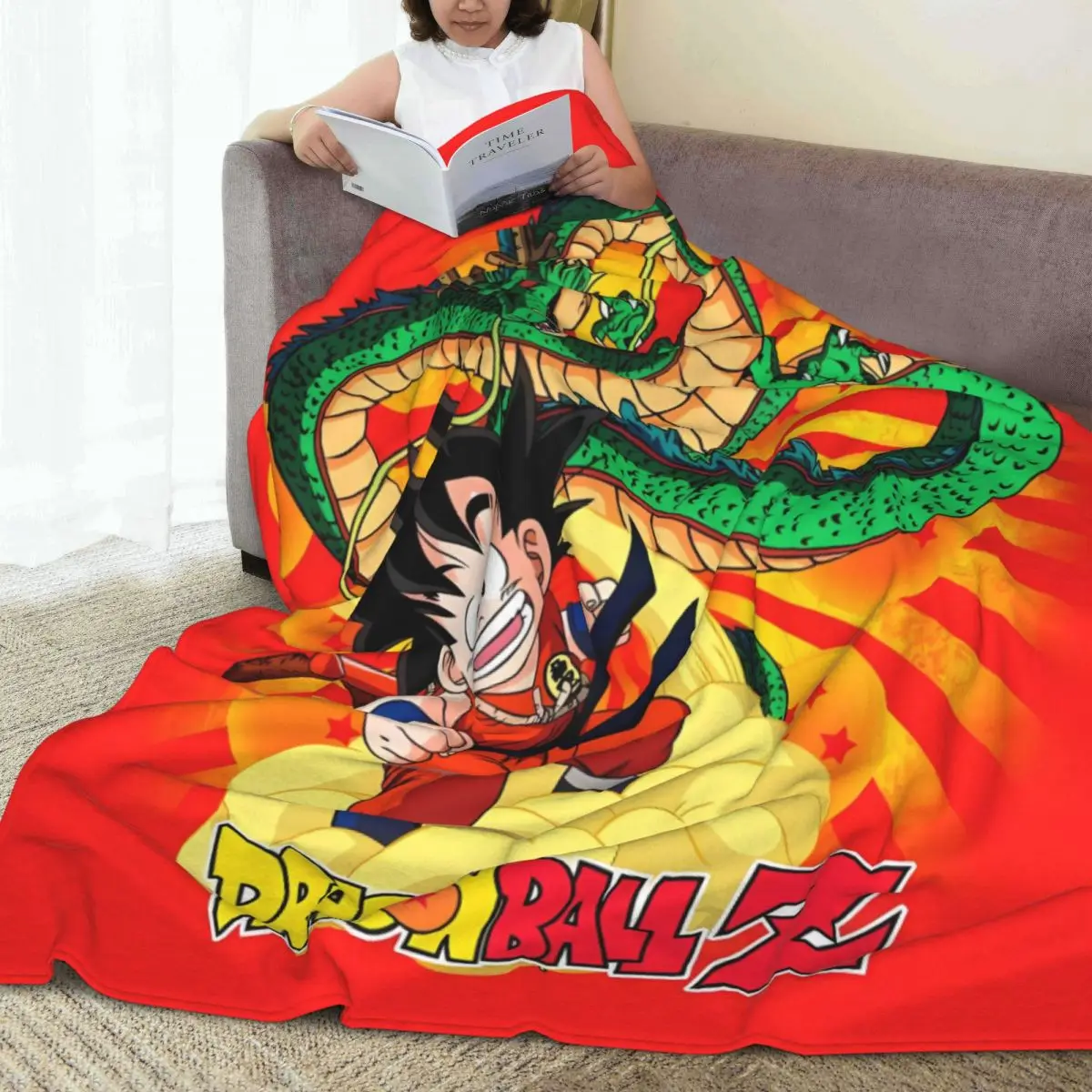 D-Dragon Balls Goku Blanket Warm Novelty Plush Throw Blanket For Home Decor Travel Office Flannel Bedspread Bed Cover