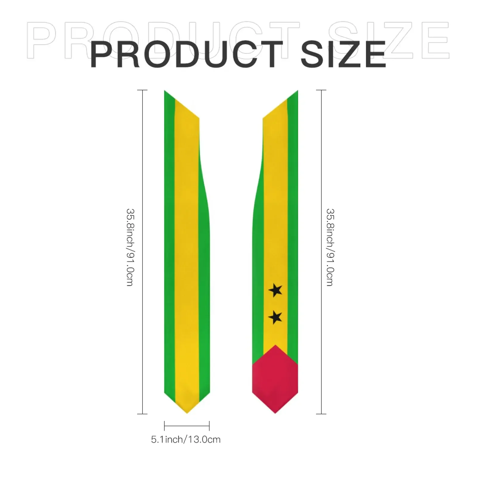 Sao Tome and Principe Flag Graduation Stole Shawl Sash Honor For Study Aboard International Students